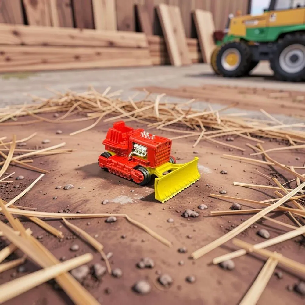 Vintage 1974 Matchbox Lesney Super Kings K-23 Red & Yellow Super Bulldozer A67